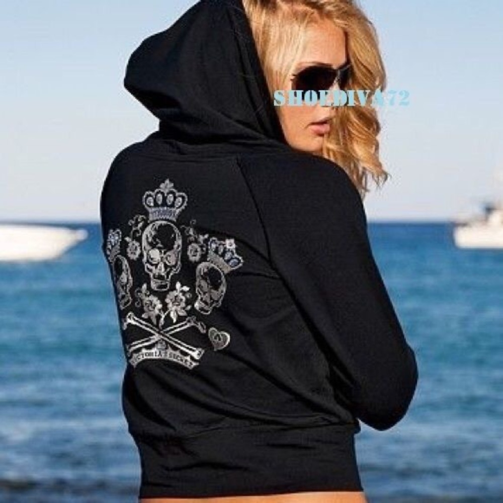 Victoria’s Secret crop skull hoodie size xs